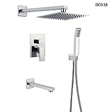 Πολυτελής εντοιχισμένη ντουζιέρα με επιτοίχια μπαταρία, σε χρώμα χρωμίου – DD518 - Sellzone.bg Πολυτελής εντοιχισμένη ντουζιέρα με επιτοίχια μπαταρία, σε χρώμα χρωμίου – DD518